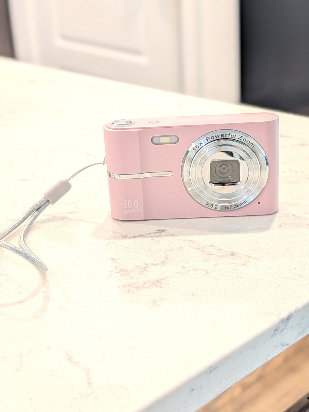 Compact 50.0MP Pink Digital Point-and-Shoot Camera